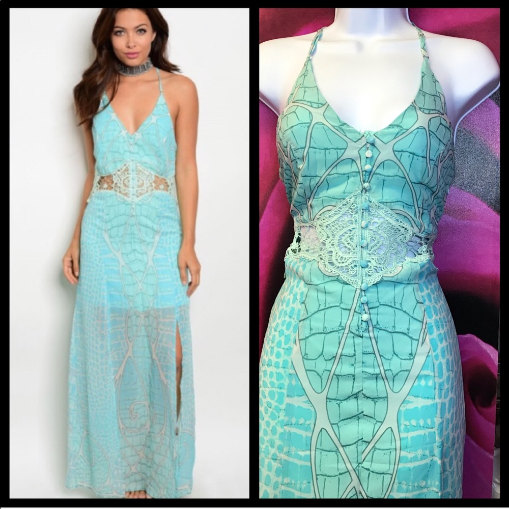 Gorgeous crochet waist maxi dress